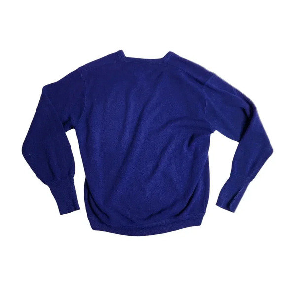Vintage IZOD Lacoste Orlon Acrylic V Neck Pullover Sweater Men's Navy Large - Picture 2 of 8